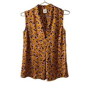 Cabi Prowl Top - Leopard Print Sleeveless Top